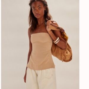 Free People Tan Strapless Top